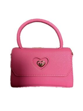 Women's Pink Heart Accent Top-Handle Bag